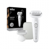 Braun Silk-épil 9 SES9-030 Epilator, Wet & Dry, White/Silver