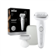 Braun Silk-épil 9 SES9-030 Epilator, Wet & Dry, White/Silver