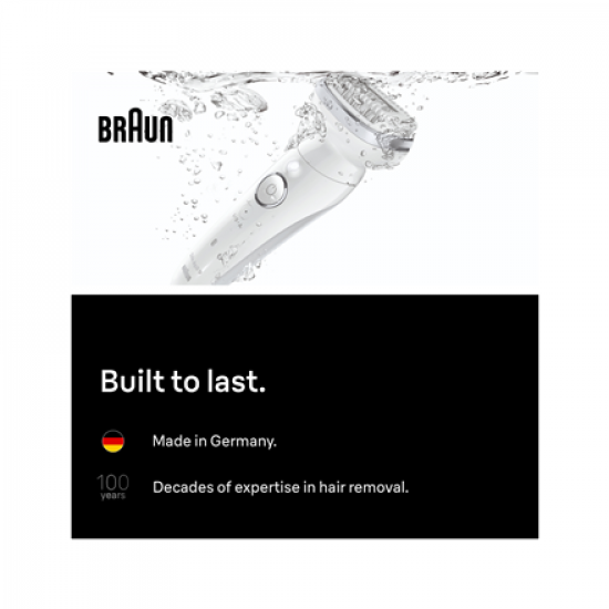 Braun Silk-épil 9 SES9-030 Epilator, Wet & Dry, White/Silver