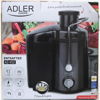 SALE OUT. Adler AD 4132 Juicer, Dark Inox | Adler AD 4132 | Type Juicer maker | Dark Inox | 800 W | Number of speeds 3 | DAMAGED PACKAGING
