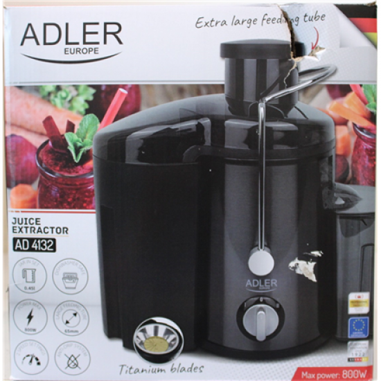 SALE OUT. Adler AD 4132 Juicer, Dark Inox | Adler AD 4132 | Type Juicer maker | Dark Inox | 800 W | Number of speeds 3 | DAMAGED PACKAGING
