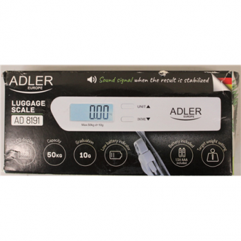 SALE OUT. Adler Travel Luggage Scale | AD 8191 | Maximum weight (capacity) 50 kg | Accuracy 10 g | Grey | DAMAGED PACKAGING