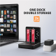 AXAGON ADSA-M2C22 USB-C 20Gbps docking station for 2x M.2 NVMe / SATA SSD with disk cloning function without PC