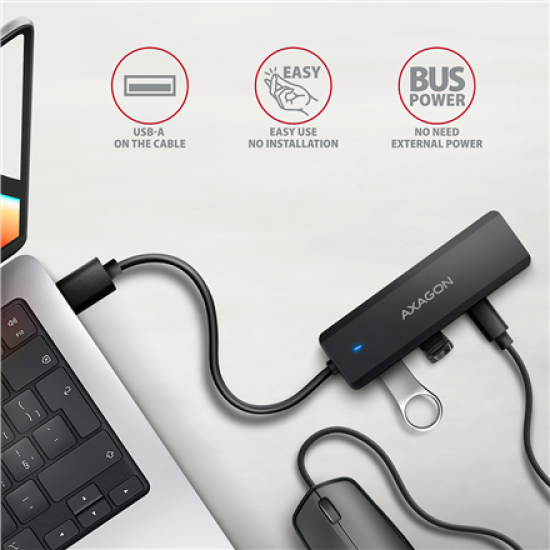 AXAGON HUE-C2A USB-A 5Gbps TRAVEL hub