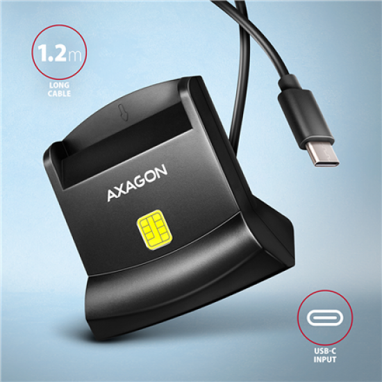AXAGON CRE-SM4NC USB-C Smart card StandReader