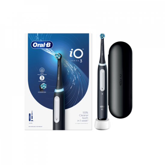Oral-B iO3 Series Electric toothbrush, Black + Travel case | Oral-B