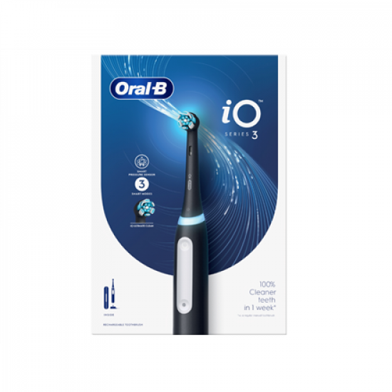 Oral-B iO3 Series Electric toothbrush, Black + Travel case | Oral-B