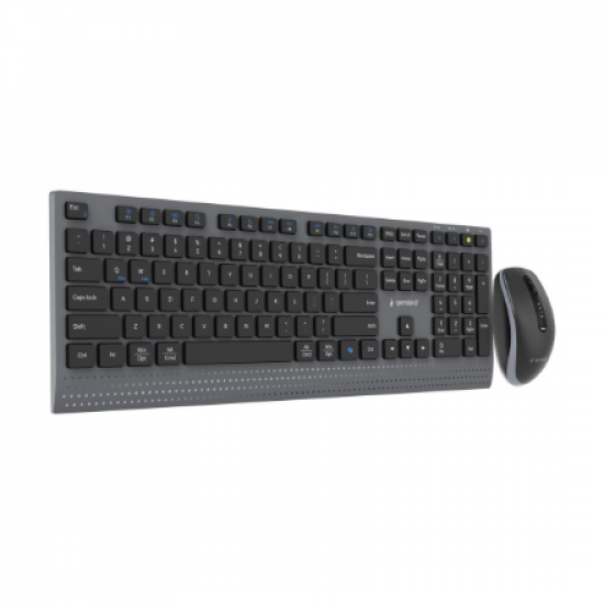 Gembird KBS-WPS-02 Dual-mode slim wireless desktop set, 2.4G+BT, US layout | Gembird