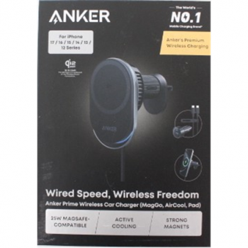 SALE OUT. Anker Prime Wireless Car Charger Qi2.2  25W wireles charging (MagGo, AirCool, Pad) | Anker Prime Wireless Car Charger Qi2.2, 25W wireles charging (MagGo, AirCool, Pad) | DEMO