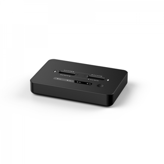 Gembird DD2-U3M2 Desktop dual drive USB Type-C M.2 NVME (and SATA) SSD docking station, black | Gembird