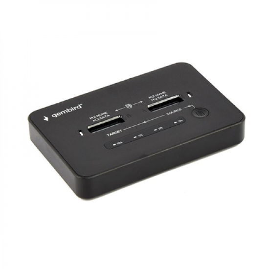 Gembird DD2-U3M2 Desktop dual drive USB Type-C M.2 NVME (and SATA) SSD docking station, black | Gembird