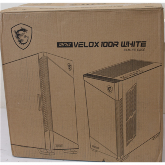 SALE OUT. MSI MPG VELOX 100R White PC Case, Mid-Tower, USB 3.2, Audio-out, Mic-in | MSI PC Case | MPG VELOX 100R WHITE | White | Mid-Tower | DAMAGED PACKAGING, DENTED CORNER (TOP)
