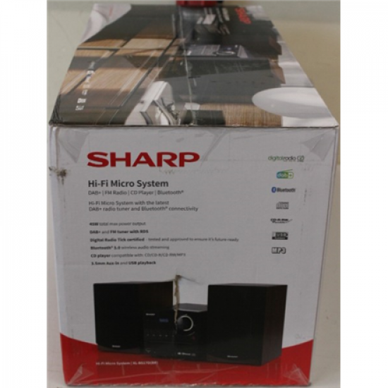 SALE OUT. Sharp XL-B517D(BR) Hi-Fi Micro System, CD/FM/USB/Bluetooth v5.0, Aux-in, 45W, Brown | Sharp Hi-Fi Micro System | XL-B517D(BR) | Brown | USB port | DAMAGED PACKAGING