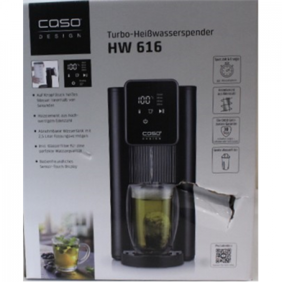 SALE OUT. Caso HW 616 Turbo Hot Water Dispenser, Capacity 2.5 L, Stainless steel, Black | SALE OUT. Caso Turbo Hot Water Dispenser | HW 616 | Water Dispenser | 2600 W | 2.5 L | Plastic/Stainless Steel | Black/Stainless Steel | DAMAGED PACKAGING