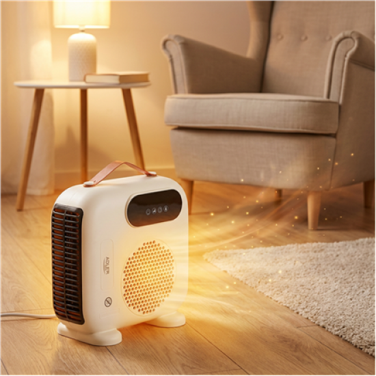 Adler LED Fan Heater with Remote Control | AD 7756 | Fan heater | 2000 W | Beige | IPX0