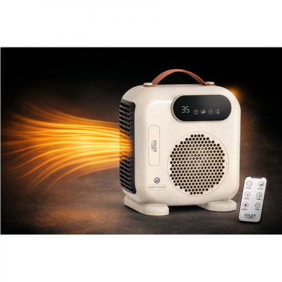 Adler LED Fan Heater with Remote Control | AD 7756 | Fan heater | 2000 W | Beige | IPX0