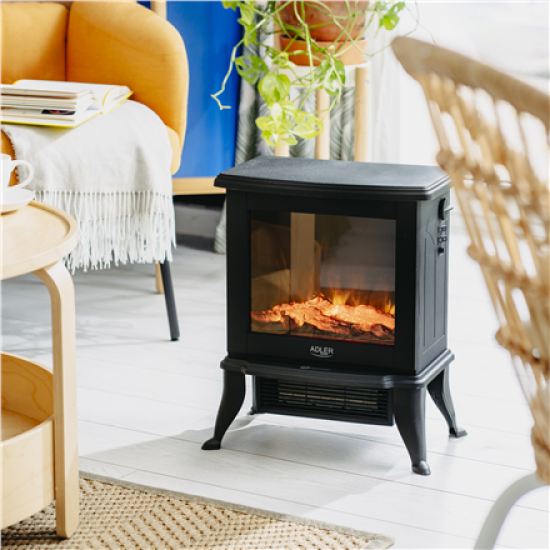 Adler Electric Fireplace | AD 7754 | Ceramic | 1800 W | Number of power levels 2 | Black