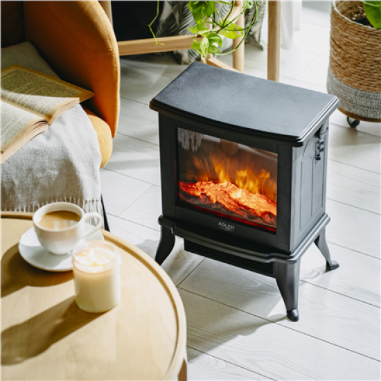 Adler Electric Fireplace | AD 7754 | Ceramic | 1800 W | Number of power levels 2 | Black