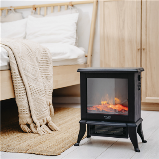 Adler Electric Fireplace | AD 7754 | Ceramic | 1800 W | Number of power levels 2 | Black