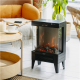 Adler LED electric fireplace with remote control | AD 7755 | Ceramic Heater | 2000 W | Number of power levels 2 | Black