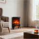 Adler LED electric fireplace with remote control | AD 7755 | Ceramic Heater | 2000 W | Number of power levels 2 | Black