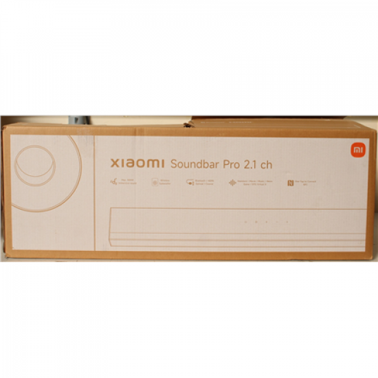 SALE OUT. Xiaomi Soundbar Pro 2.1 ch | Xiaomi Soundbar Pro 2.1 ch | Warranty 24 month(s) | 300 W | Bluetooth | Wireless connection | Black | DAMAGED PACKAGING, MISSING INNER PACKAGING. SCRATCHED AND DIRTY