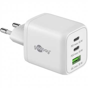 Goobay 65 W USB-C PD GaN Multiport Fast Charger Nano, White