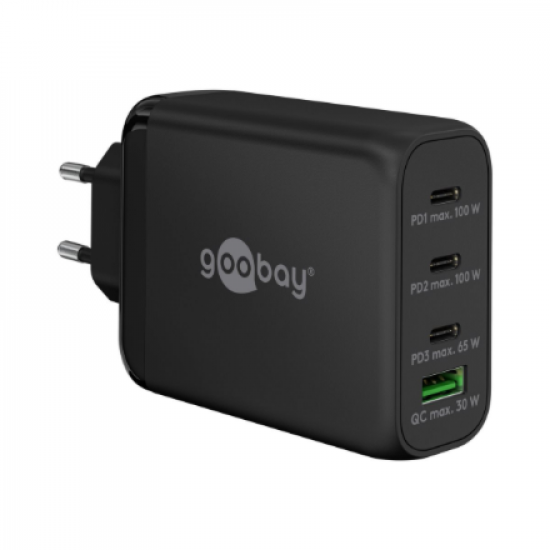 Goobay 65555 100 W USB-C PD GaN Multiport Fast Charger, Black