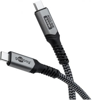 Goobay USB-C Cable, USB4, 1.8 m, black, silver