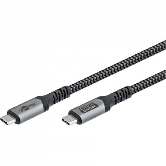 Goobay USB-C Cable, USB4, 1.8 m, black, silver