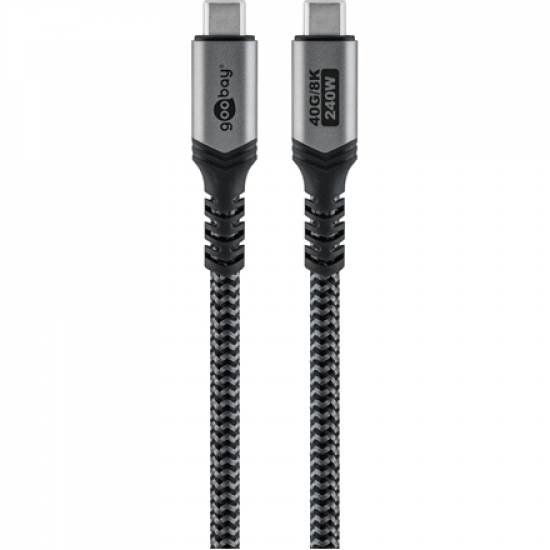 Goobay USB-C Cable, USB4, 1.8 m, black, silver