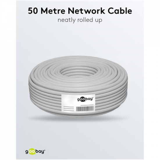 Goobay | CAT 6A Network Cable, S/FTP (PiMF), 50 m | 96093 | S/FTP | Grey