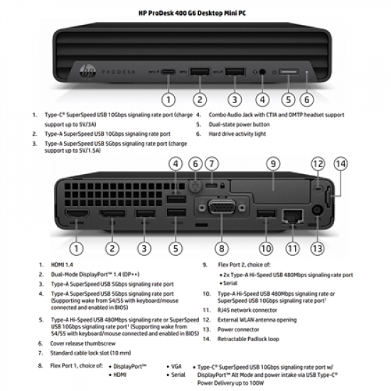 HP Renewed Grade A | ProDesk 400 G6 Desktop Mini | Intel Core i5 | i5-10500T | 16 GB | SSD | 256 GB | Intel UHD Graphics 630 | Windows 11 Pro