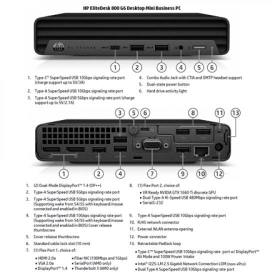 HP Renewed Grade A | EliteDesk 800 G6 Desktop Mini | Intel Core i5 | i5-10500T | 16 GB | SSD | 256 GB | Intel UHD Graphics 630 | Windows 11 Pro
