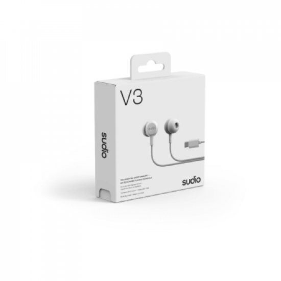 Sudio Earbuds | V3 | USB-C | In-ear | Microphone | Grey White