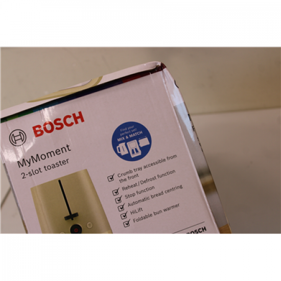 SALE OUT. Bosch TAT3M127 MyMoment Compact toaster, 950 W, 2 slots, Beige | SALE OUT. Compact Toaster | TAT3M127 MyMoment | Number of slots 2 | Housing material Plastic | Beige | DAMAGED PACKAGING AND ITEM BODY (EDGE)