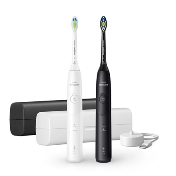 Philips HX7119/02 Sonicare Series 5500 | Electric Toothbrush, Duo pack | Rechargeable | For adults | Number of brush heads included 2 | Number of teeth brushing modes 2 | White/Black