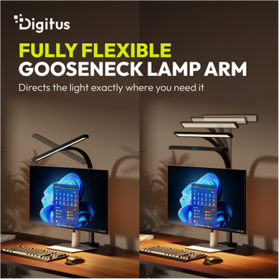 Digitus LED Desk Lamp, 50 cm, Black | DA-90490 | 1025 lm | 7 W | 3000-6500 K | Warm to cold white light | LED lamp | 10 V