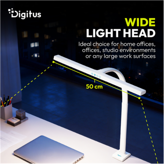 Digitus LED Desk Lamp, 50 cm, White | DA-90491 | 1025 lm | 7 W | 3000-6500 K | Warm to cold white light | LED lamp | 10 V