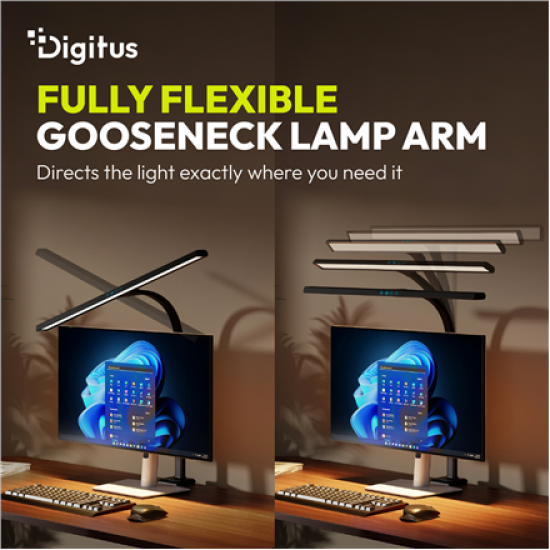 Digitus LED Desk Lamp, 80 cm, Black | DA-90492 | 2400 lm | 16 W | 3000-6500 K | Warm white | LED lamp | 10 V