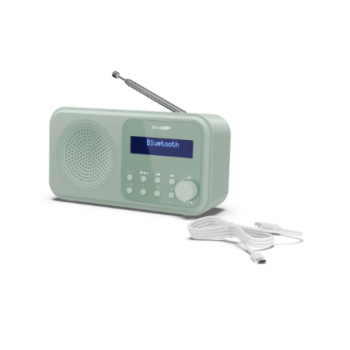 Sharp DR-P420(GN) Tokyo Portable Digital Radio, FM/DAB/DAB+, Bluetooth 5.0, USB or Battery Powered, Aquamarine Green | Sharp