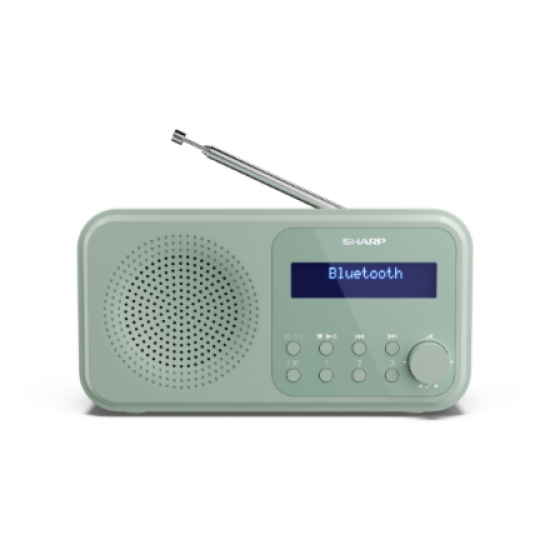Sharp DR-P420(GN) Tokyo Portable Digital Radio, FM/DAB/DAB+, Bluetooth 5.0, USB or Battery Powered, Aquamarine Green | Sharp