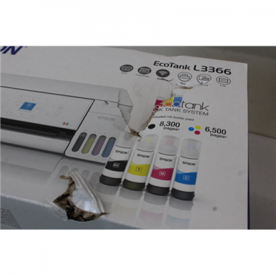 SALE OUT. Epson EcoTank L3366 Multifunctional Printer | SALE OUT. | Epson Multifunctional printer | EcoTank L3366 | Inkjet | Colour | A4 | Wi-Fi | White | DAMAGED PACKAGING, DENTED BODY (INK TANK TOP - COVER)