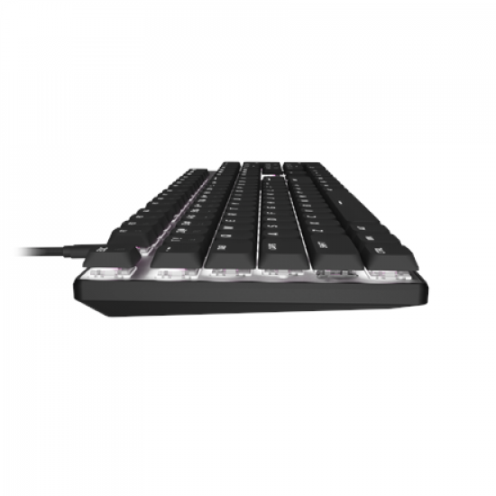 Natec Amberjack | Keyboard | Wired | US | Linear | White backlight, Hot-swappable switches, Anti-ghosting, Built-in memory, Macro recording | Black/Gray