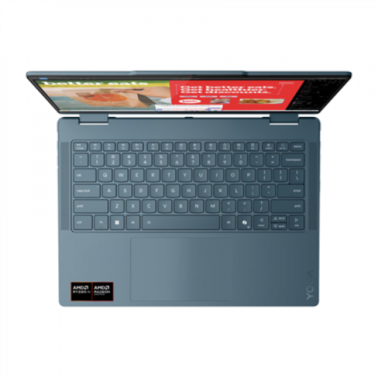 Lenovo Yoga 7 2-in-1 14AKP10 14 WUXGA Touch AMD AI R5 340/16GB/512GB/AMD Radeon 840M Graphics/WIN11 Home/ENG Backlit kbd/Tidal Teal/2Y Warra
