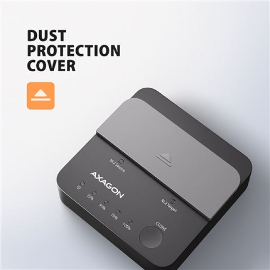AXAGON ADSA-M2C22L USB-C 20Gbps docking station for 2× M.2 NVMe SSD with disk cloning function without PC