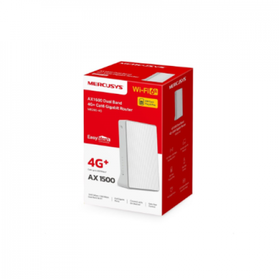 Mercusys AX1500 Wireless Dual Band Gigabit Router | MB260-4G | 802.11ax | 1201 Mbit/s | Ethernet LAN (RJ-45) ports 2 | Mesh Support Yes | MU-MiMO No | 4G | Antenna type Internal