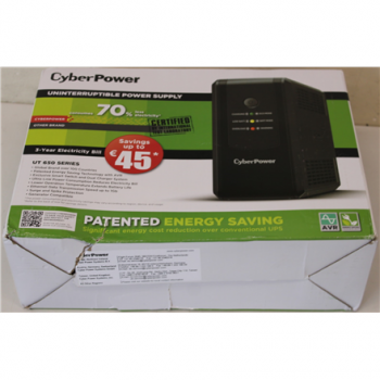 SALE OUT. CyberPower UT650EG Backup UPS Systems | SALE OUT. | CyberPower Backup UPS Systems | UT650EG | 650 VA | 360   W | DAMAGED PACKAGING