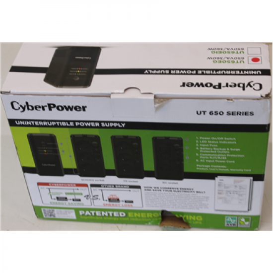 SALE OUT. CyberPower UT650EG Backup UPS Systems | SALE OUT. | CyberPower Backup UPS Systems | UT650EG | 650 VA | 360   W | DAMAGED PACKAGING