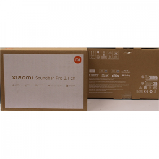 SALE OUT. Xiaomi Soundbar Pro 2.1 ch | SALE OUT. | Xiaomi Soundbar Pro 2.1 ch | Warranty 24 month(s) | 300 W | Bluetooth | Wireless connection | Black | DAMAGED AND MISSING INNER PACKAGING, DAMAGED BODY (EDGE)